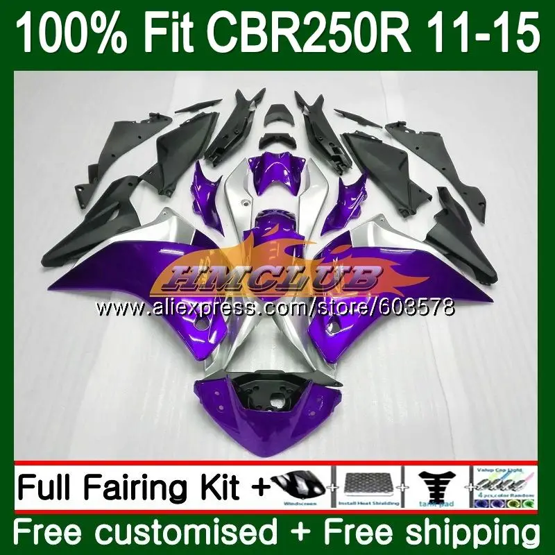 

Injection For HONDA CBR250R MC41 2011 2012 2013 2014 2015 New purple 91CL.43 CBR250 R CBR 250R CBR 250 R 11 12 13 14 15 Fairing