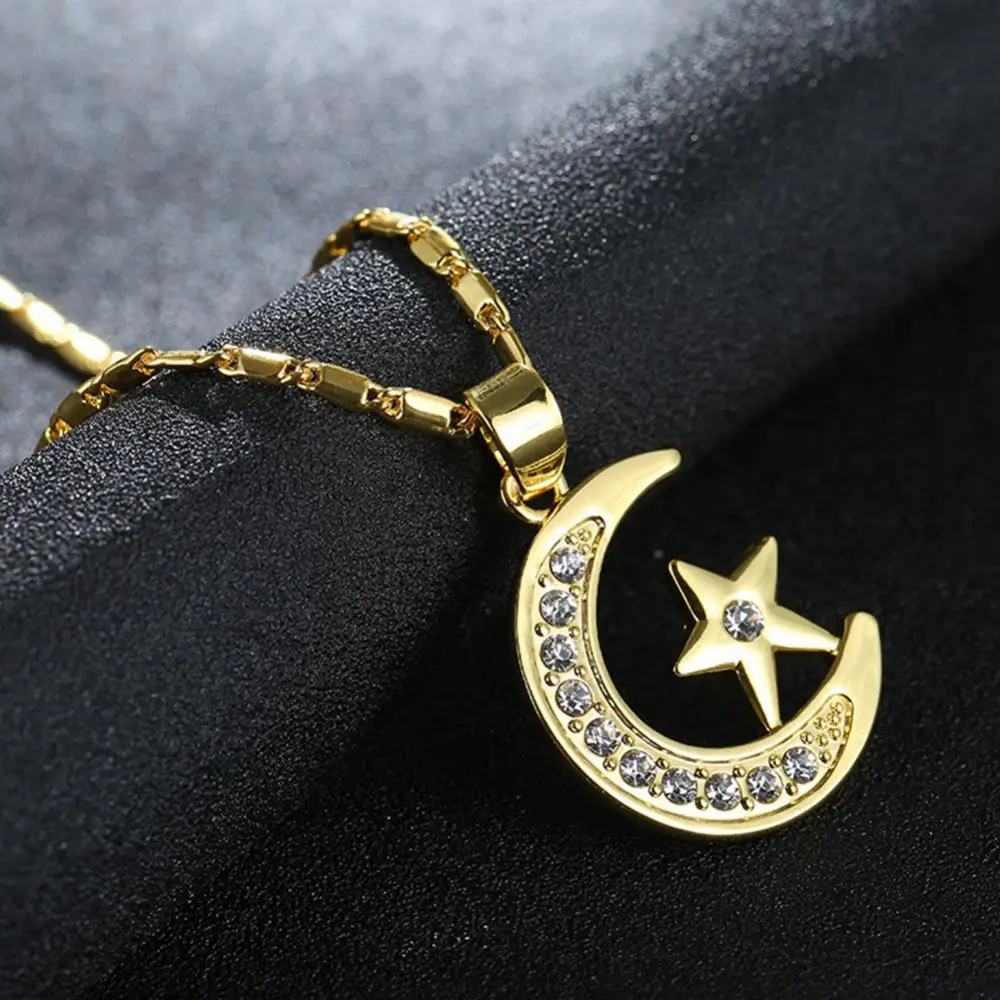 

Women Fashionable All Match Moon Star Pendant Chain Necklace Jewelry Accessories