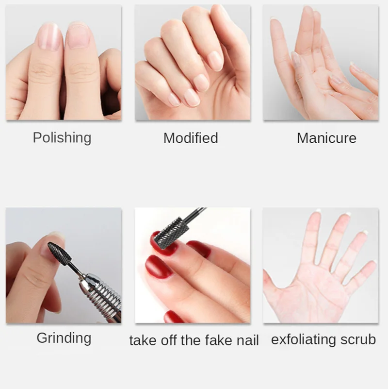 

Electric Nail Drill Bits Ceramic Tungsten Steel Milling Cutter For Manicure Machine Nail Files For Gel Polish Removing Nail Tool