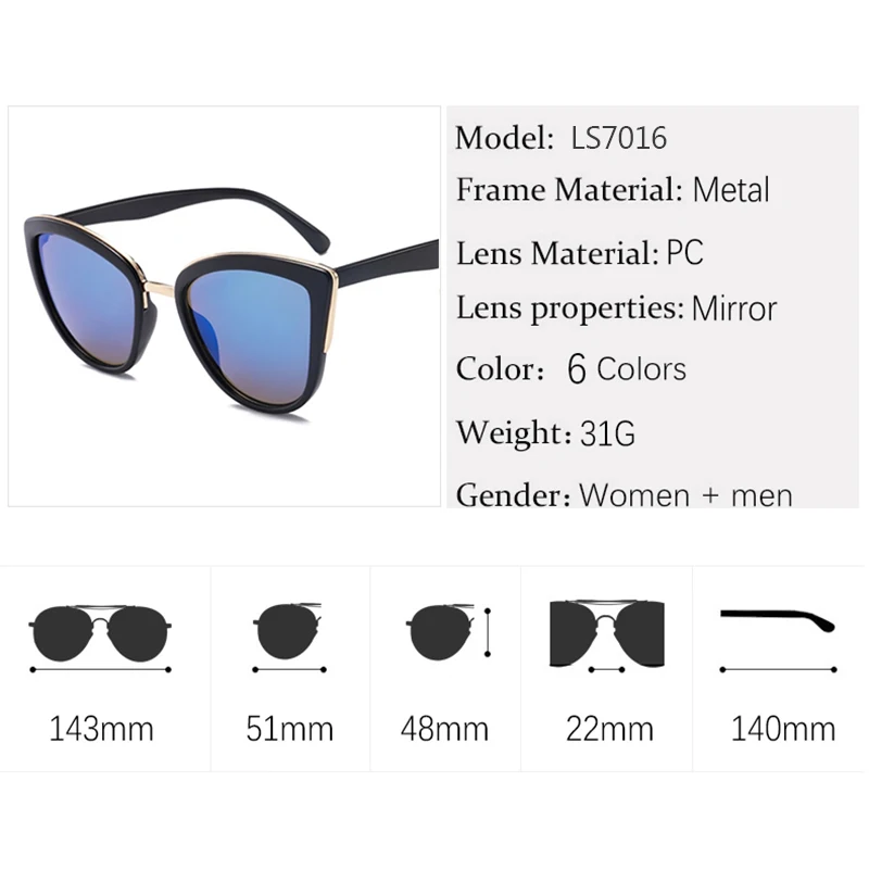 RBRARE кошачьи зеркальные солнцезащитные очки для женщин фирменный дизайн кошачий