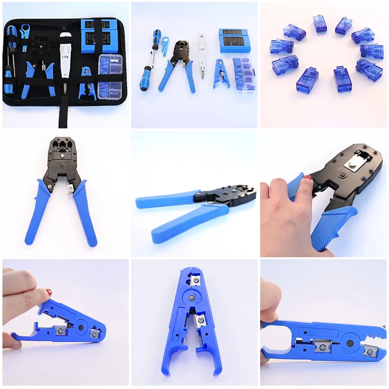 computer network repair tool kit lan cable tester wire cutter screwdriver plier crimping maintenance tool set bag free global shipping