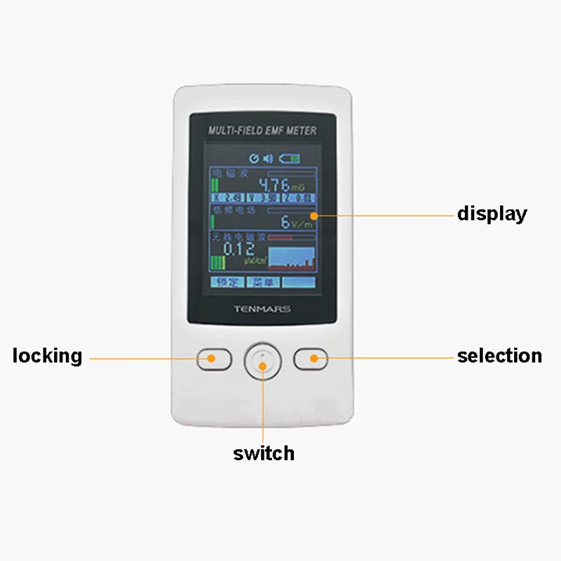 TM 190 Многофункциональный Гаусс 3 осевой Магнитный Электрический RF измеритель