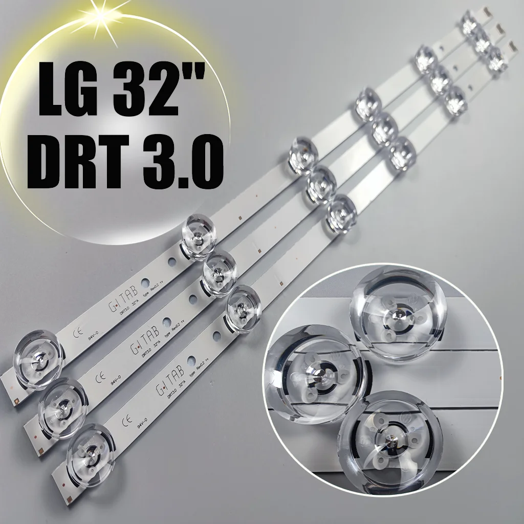 

3 x LED backlight Strip for LG 32"TV innotek drt 3.0 32 LGIT DRT3.0 WOOREE A/B UOT 32MB27VQ 32LB5610 32LB552B lg32lf560 32LF5610
