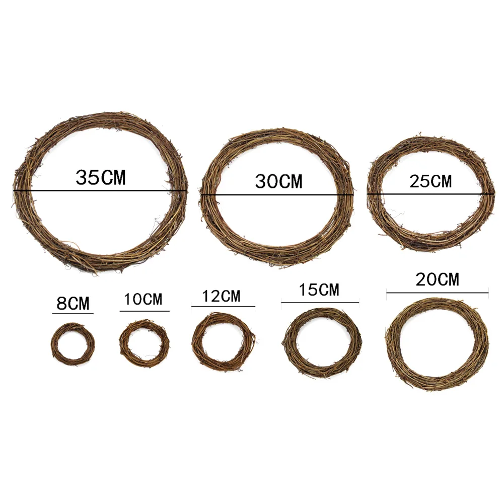 

Wedding Decoration Wreath Natural Rattan Wreath Garland DIY Craft Decor For Home Door Hanging Tree Christmas Gift Party Ornament
