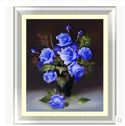 Алмазная 5D Вышивка сделай сам в виде розы синяя Роза алмазная живопись вышивка