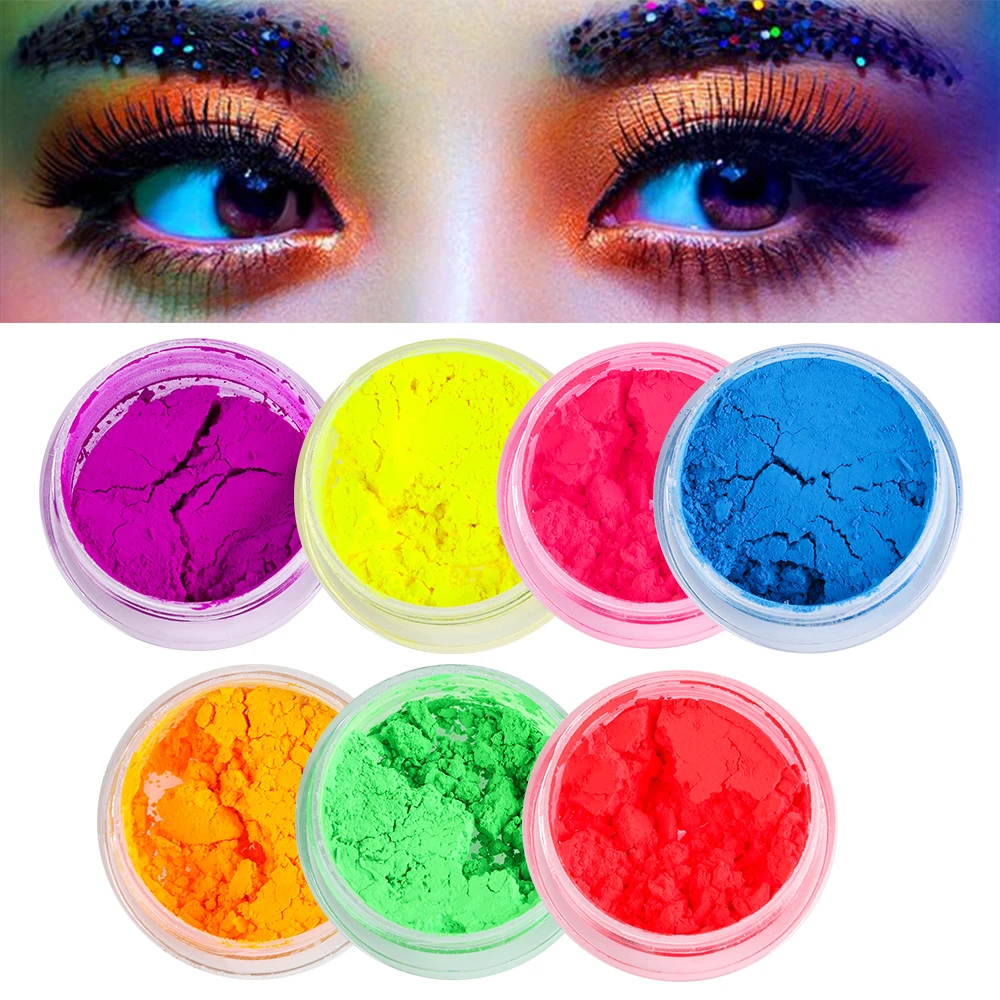 1 Набор 7 цветов неоновые тени для век пигменты матовые минеральные Spangle пудра