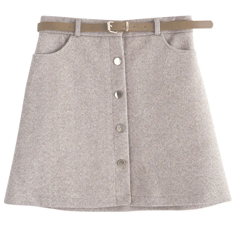 IEF осенне зимняя приталенная короткая стильная мини юбка с высокой талией