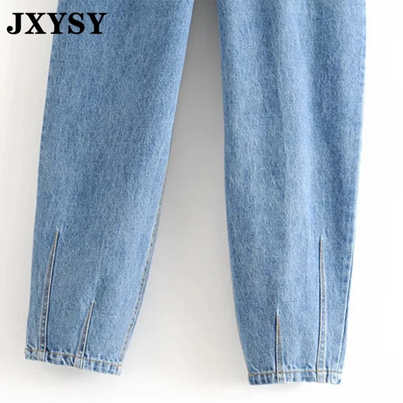 JXYSY Англия Стиль high street винтажные шаровары мама Джинсы женские Высокая талия
