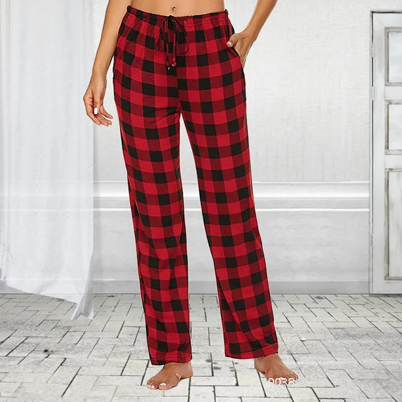 

Men's Plaid Pajamas Pants Sleep Lounge Pants Loose Drawstring Pant Comfortable Pants 2021 Spring Fashion Trousers for Men
