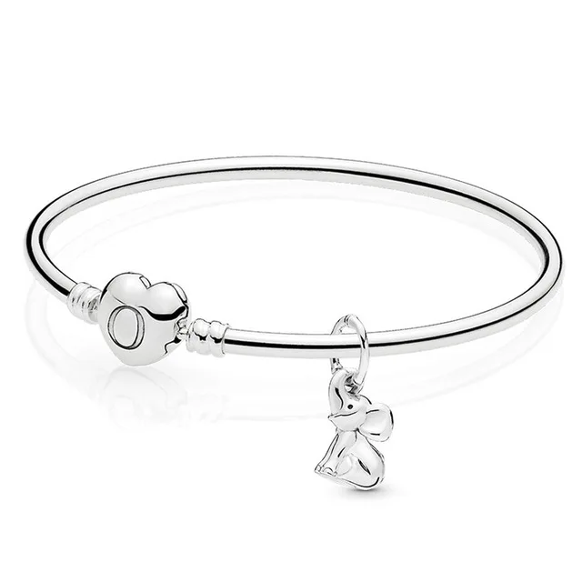 

100% 925 Sterling Silver Summer Sweet Travel Bracelet Set Hot Air Balloon Romantic Elegant LUCKY ELEPHANT BANGLE SET