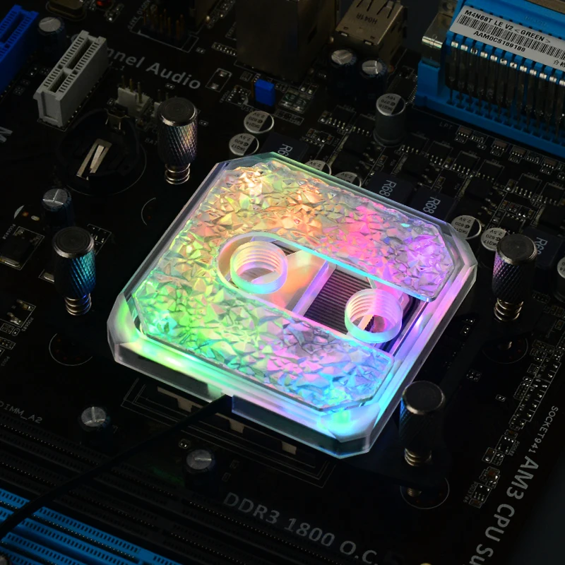

Syscooling Ice crystal design CPU water block with 5V RGB G1/4 thread for AMD Ryzen AM4 socket