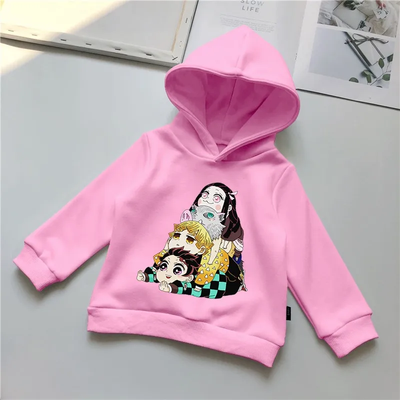 

Demon Slayer Kimetsu No Yaiba Print Hoodies Children Kids Casual Long Sleeve Hooded Sweatshirt Boys Girls Anime rengoku Clothes