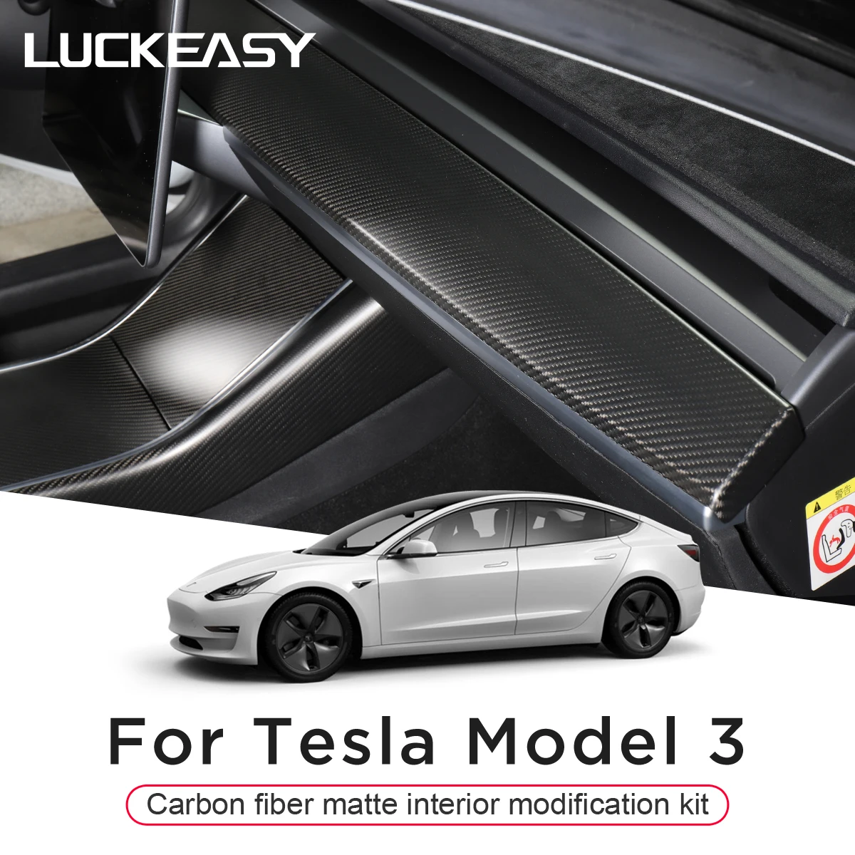 Автомобильные аксессуары LUCKEASY для интерьера Tesla Model3 карбоновая матовая оконная
