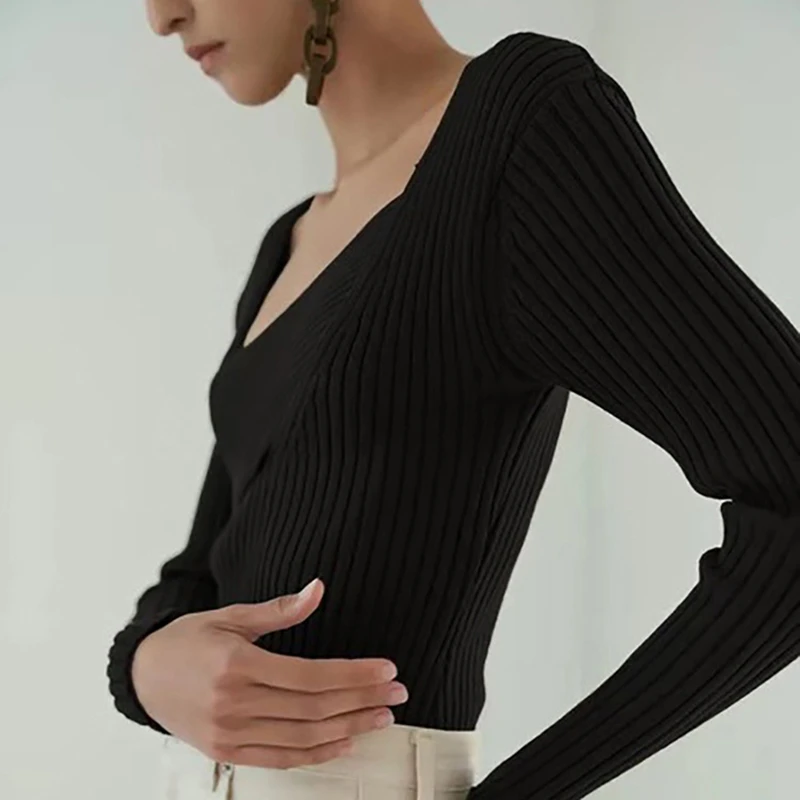TWOTWINSTYLE повседневные нестандартные женские свитера асимметричный воротник