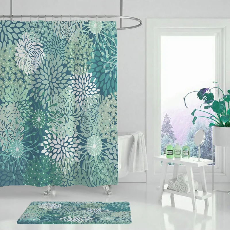 Занавеска для душа с цветами розы занавеска ванной из водонепроницаемого