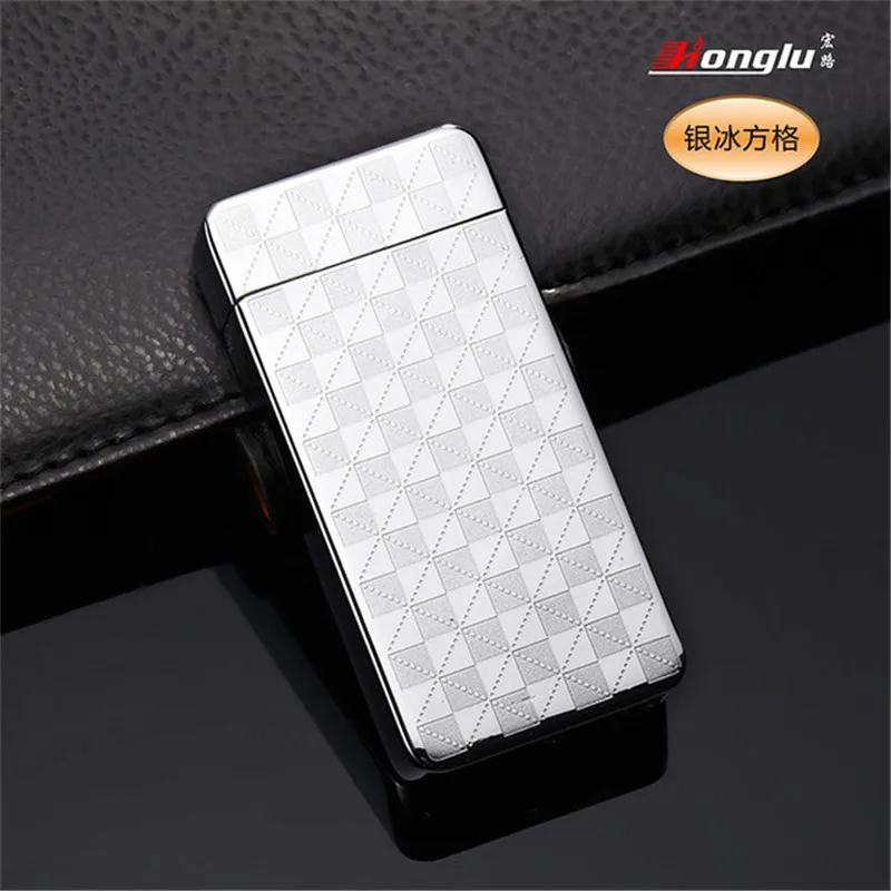 Новая Металлическая двойная дуговая usb зарядка Зажигалка импульсная ветрозащитная электрическая сигарета зажигалка для сигар беспламенная перезаряжаемая Зажигалка плазменная - Цвет: 2