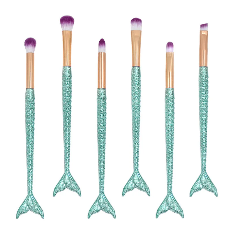 Professional Mermaid Makeup Brushes Set Eye Set Kits Shadow Eyeliner High Quality Makeup Brush Tools Eyebrow Tools Kit
