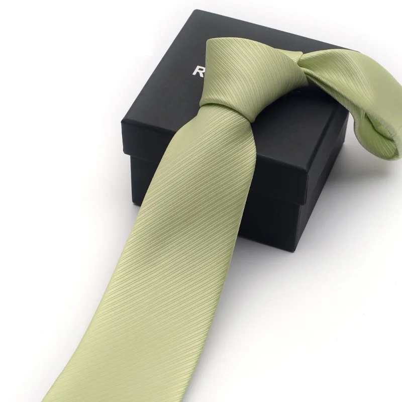 

2020 High Quality Brand New Fashion Formal Light Green 8cm Necktie Bridegroom Wedding Tie Anniversary Party Ties with Gift Box