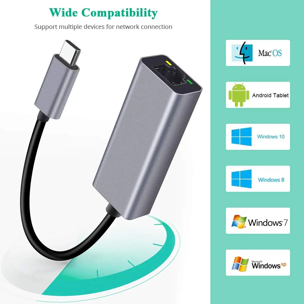 Адаптер Onvian с USB C Ethernet адаптер для MacBook Pro Samsung Galaxy S9/S8/Note 9 сетевая карта Type