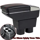 Подлокотник для Nissan Sylphy Versa Tiida Latio 2007-2017 вращающийся на градусов центральный контейнер для хранения с подстаканником светодиодный