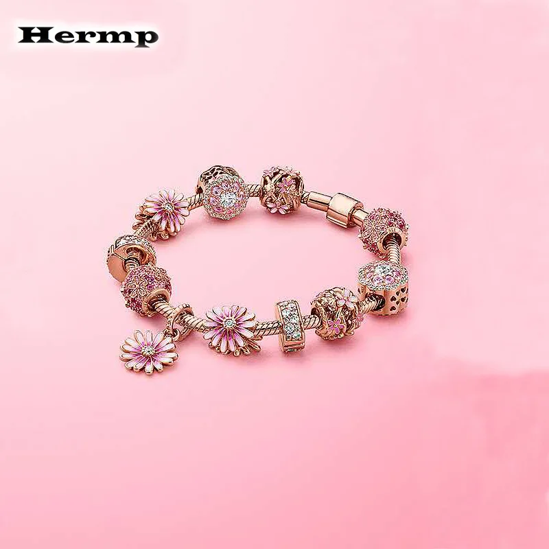 Hermp Новое прибытие Маргаритка Шарм женский браслет оригинальная модная цветок