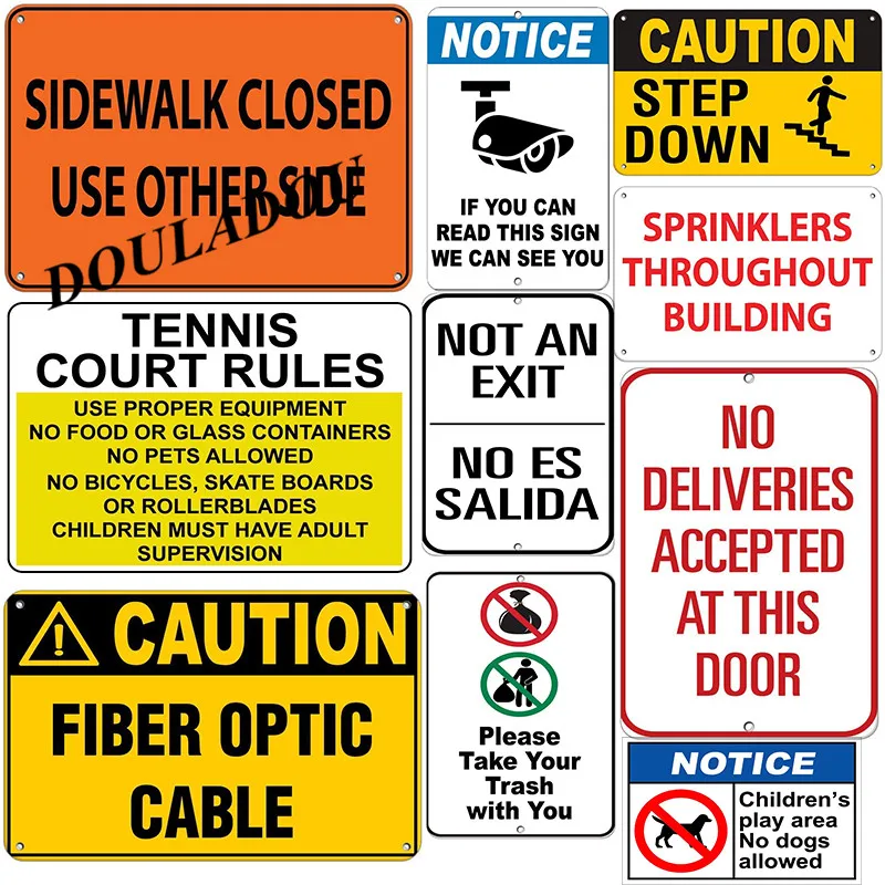 

[Douladou] Notice If You Can Read This We Can See You Style Aluminum Vintage Metal Tin Signs Bar Pub Decorative 30*20CM