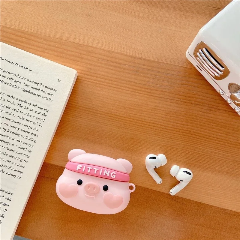 Наушники Airpods Pro с силиконовым защитным рукавом беспроводная гарнитура Kawaii Pink Pig