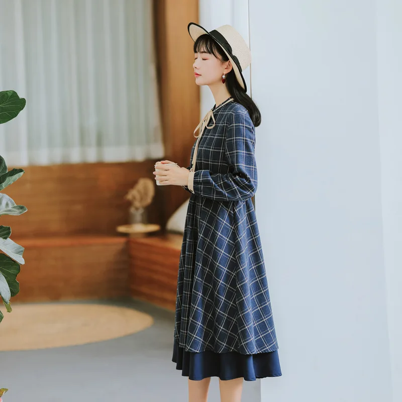 2019 новые модные женские платья художественное и элегантное клетчатое платье с