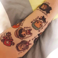 18 pieces set anime collection luffy sauron cute childrens cartoon waterproof long lasting temporary tattoo stickers