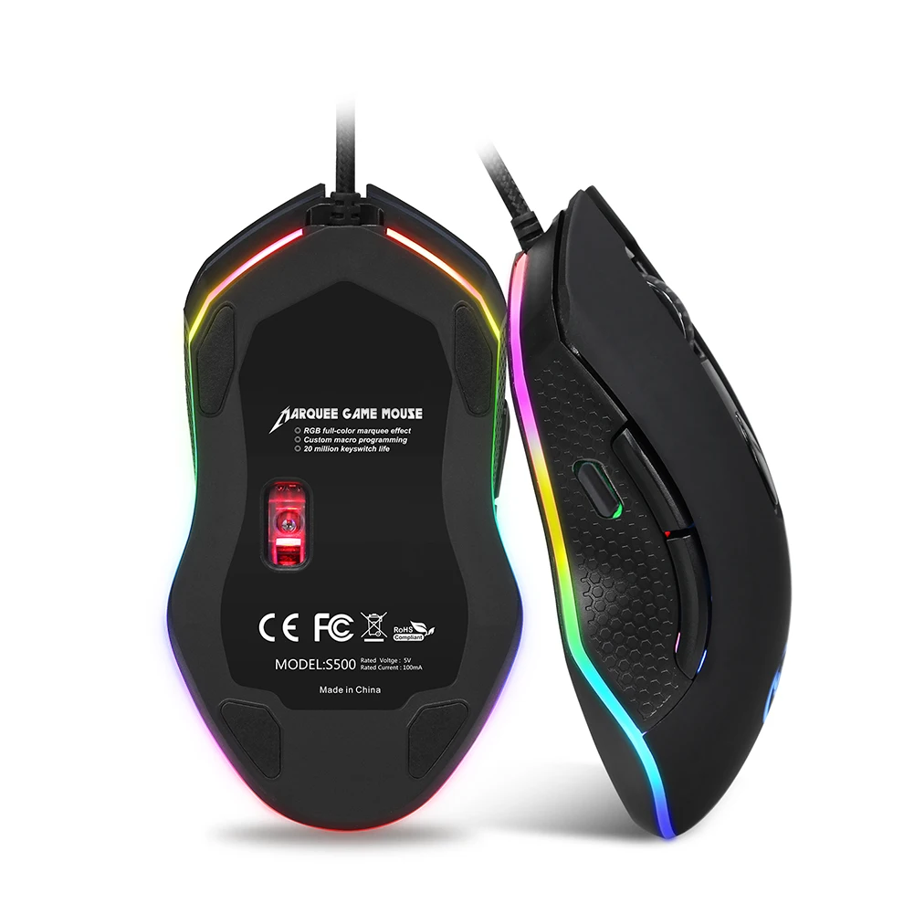 Профессиональная оптическая игровая мышь высокого класса семь видов светящейся