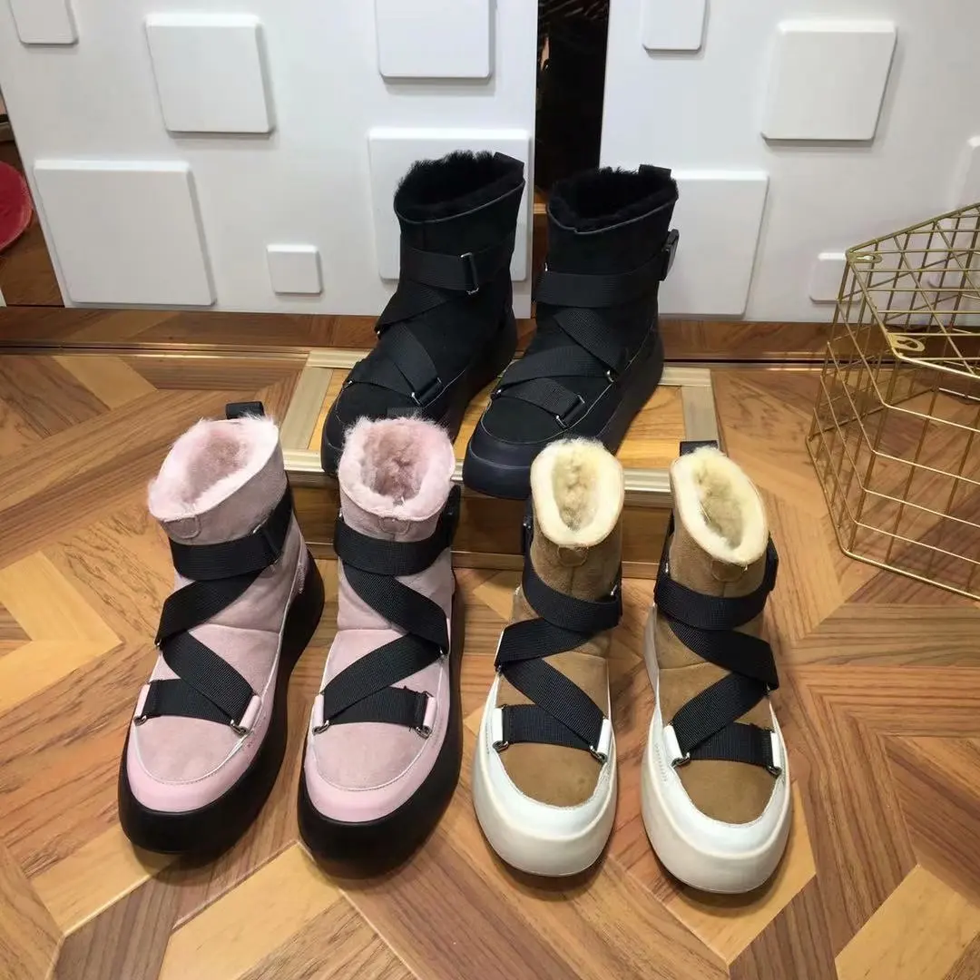 Scarpe donna/женские ботинки; женская обувь из флока; chaussures femme; Плюшевые ботинки на платформе; женские зимние ботинки без застежки; смешанные цвета