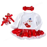 1st christmas onesie costume outfits tutu dress newborn baby girls birthday romper tutu dress outfit with headband shoes