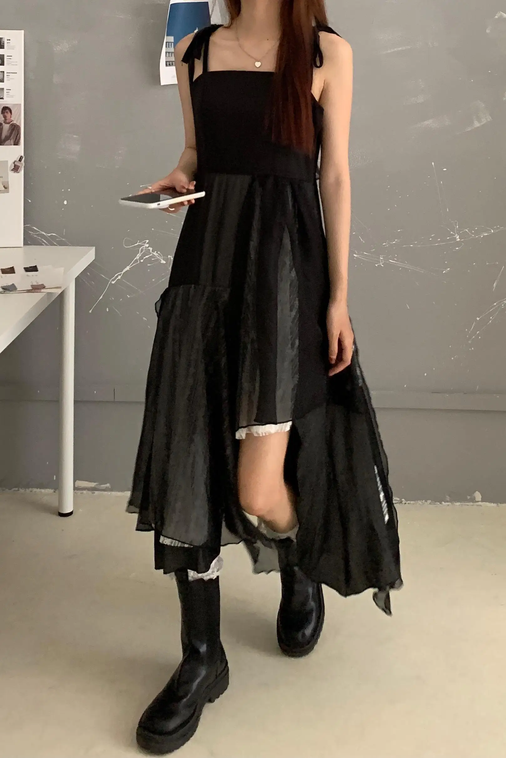 

Fashion Summer Sleeveless Irregular Dress Women Chic Backless Strapless Dresses Female Elegant Womens Tulle Dresses Ladies