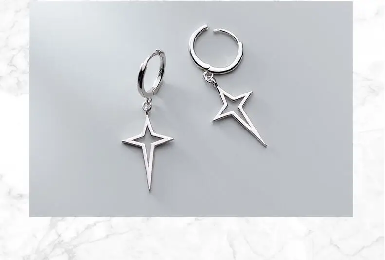 

925 Sterling Silver Cross Drop Earrings For Women Party Jewelry Pendientes Mujer Moda eh290