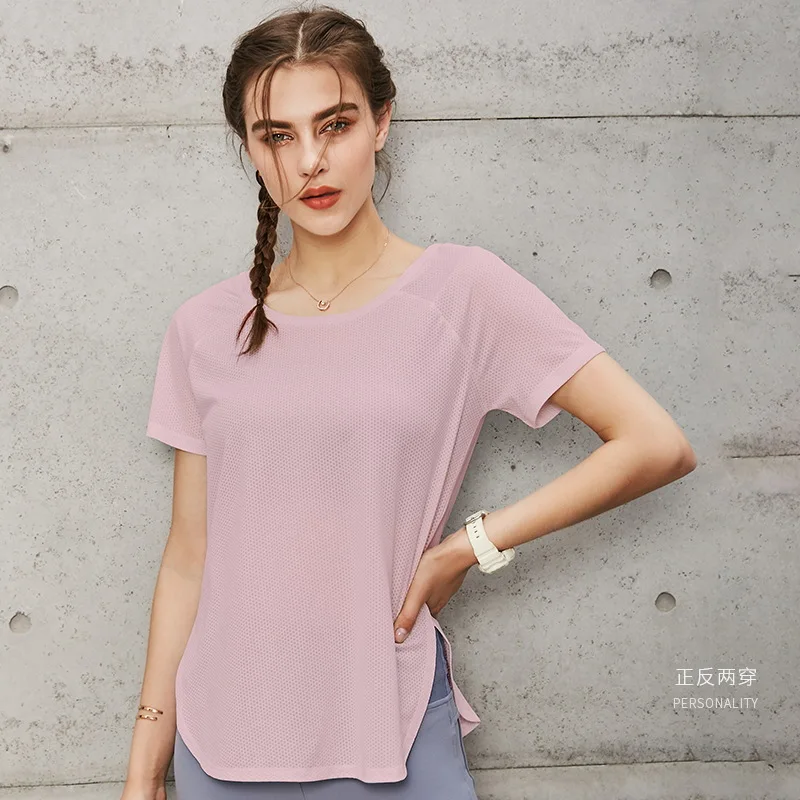 

Summer Loose Workout Clothes Quick-Drying Exercise Top Women's Casual Running Yoga Short-Sleeved T-shirt Women