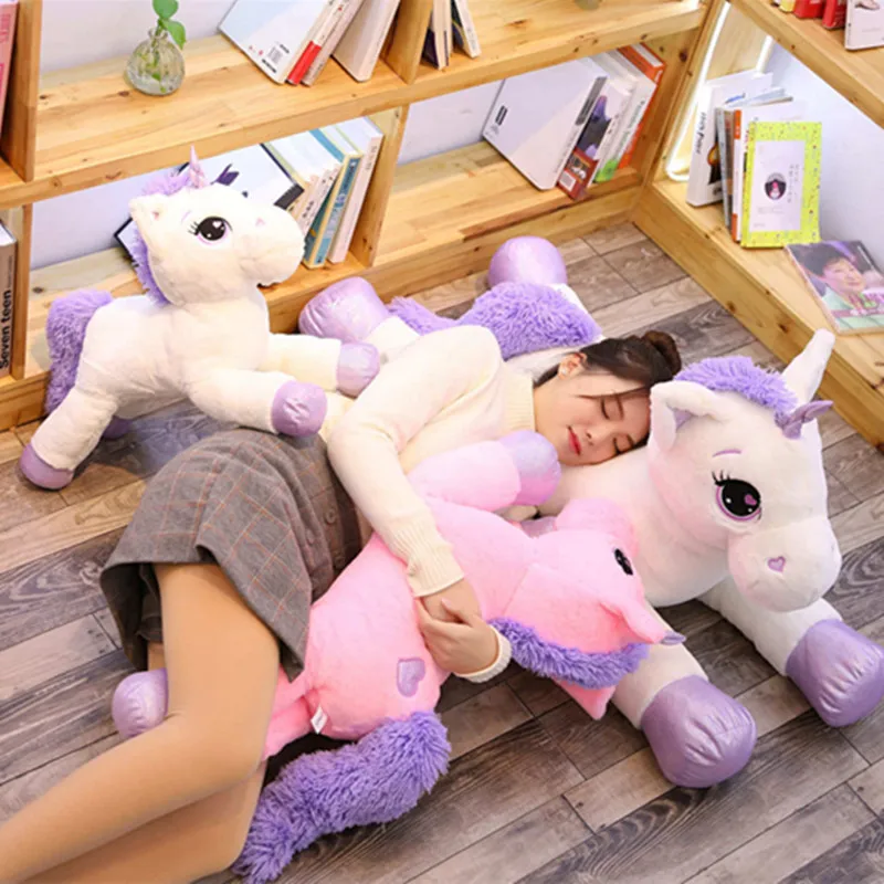 Гигантская 110 см плюшевая игрушка единорога мягкая мультяшная кукла игрушечная