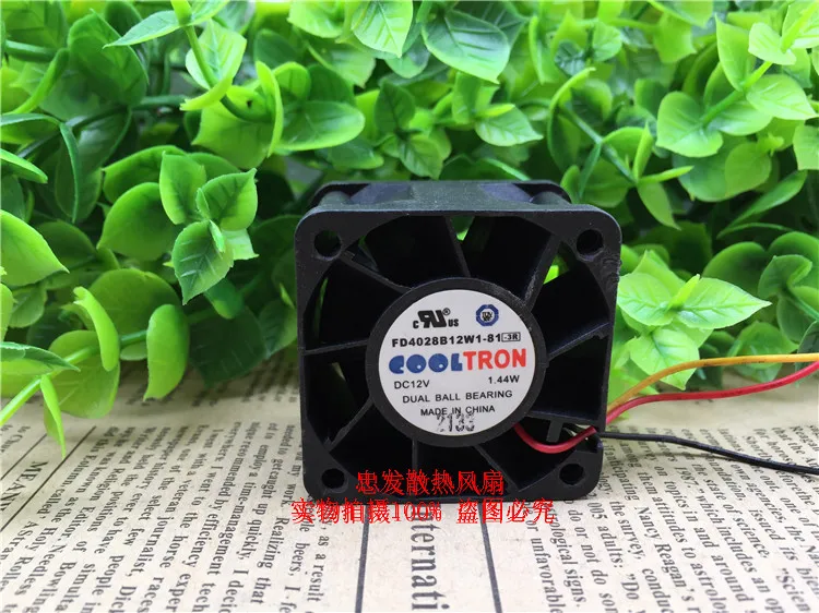COOLTRON FD4028B12W1 81 AC/DC 12V 1 44 Вт 40x40x28 мм 3 Провода Сервер вентилятор охлаждения|Кулеры и