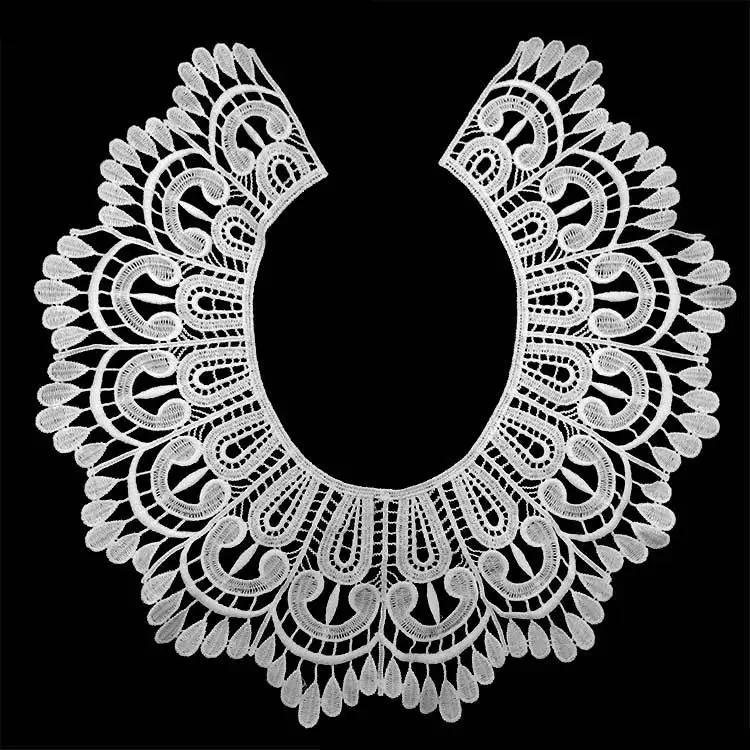 С вышивкой с круглой горловиной для творчества искусственные Съемная воротники