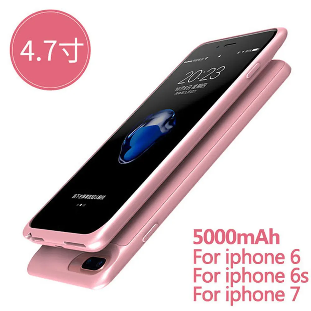 Чехол для зарядки аккумулятора для iPhone 6, 6s, 7, 8 Plus, 5000/7000 мАч, запасное зарядное устройство, чехол, чехол, внешний аккумулятор, Ультратонкий чехол - Цвет: Rose gold for 6 6s 7