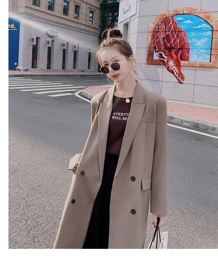 

Korean style super long suit windbreaker women over the knee loose high-end big-name temperament popular suit coat jacket