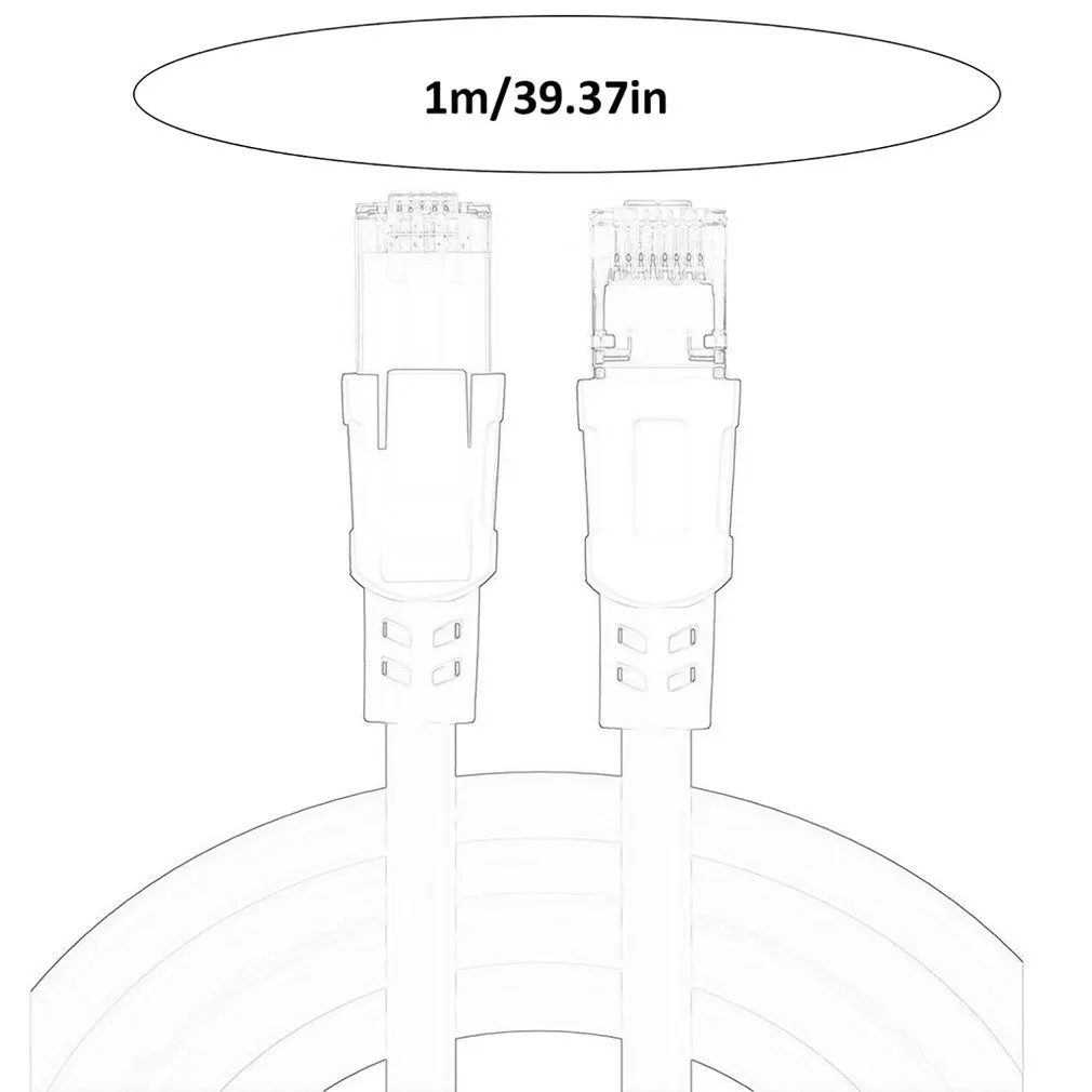 

Cat8 RJ45 Network LAN Ethernet Patch Lead Flat Cable 2000Mhz For PC LAN Cable Cord Wire Male Connector