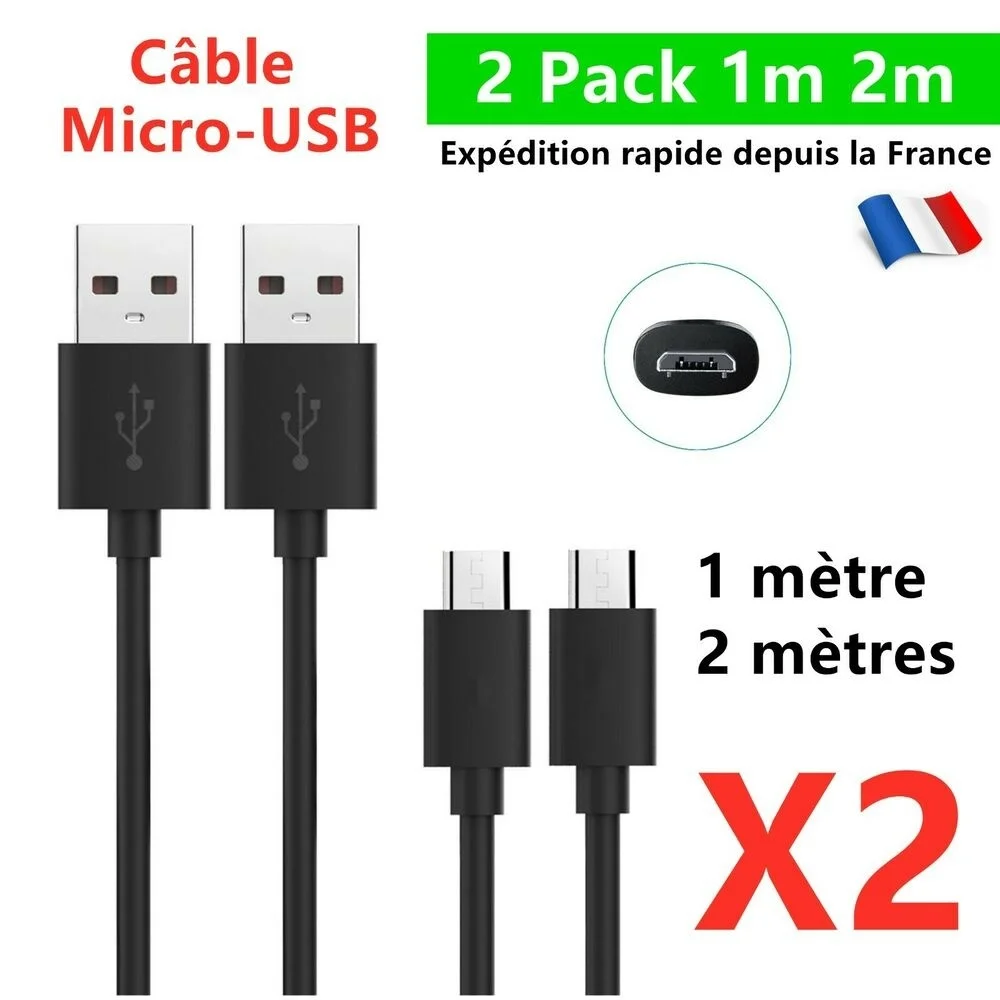 

Charge Câble USB Micro USB pour Samsung,Huawei, Sony, Téléphones Android,PS4,GPS