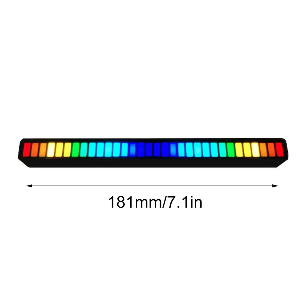 

LED Bar Lights Multicolor Music Sound Control Atmosphere LED Strip with Sound Active Function Music Rhythm Light for Car Black