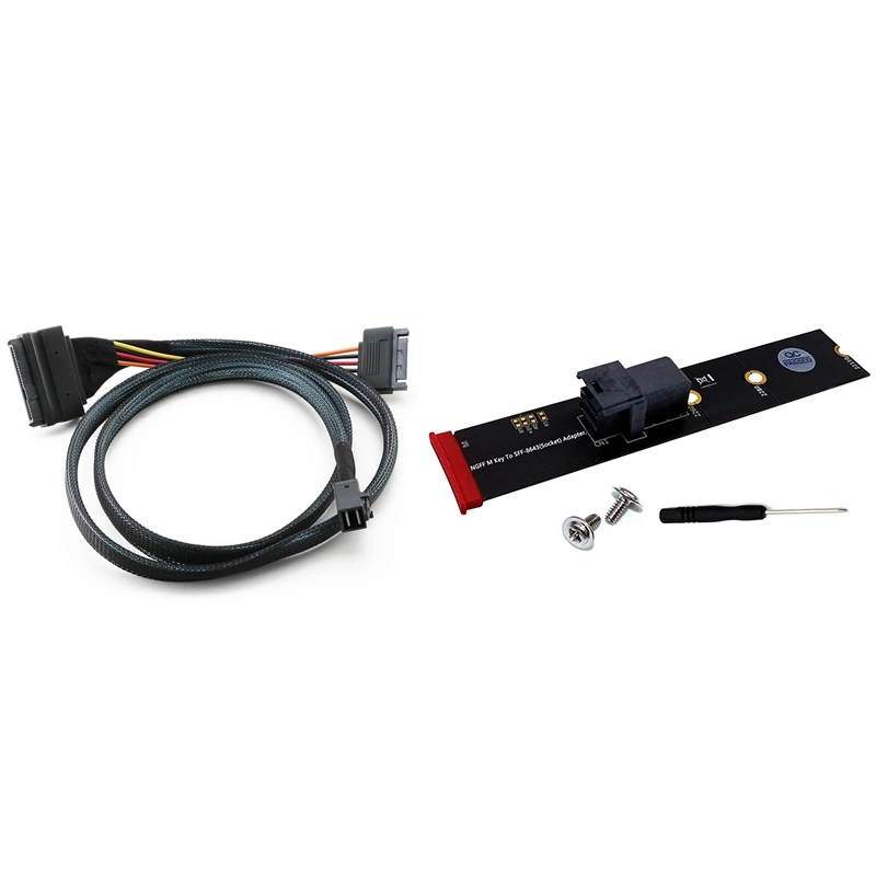 

0,5 м/8643 футов Mini SAS SFF от до U.2 SFF-8639 кабель со стандартным интерфейсом Mini-SAS HD 36-Pin до M.2 Key M карта адаптера