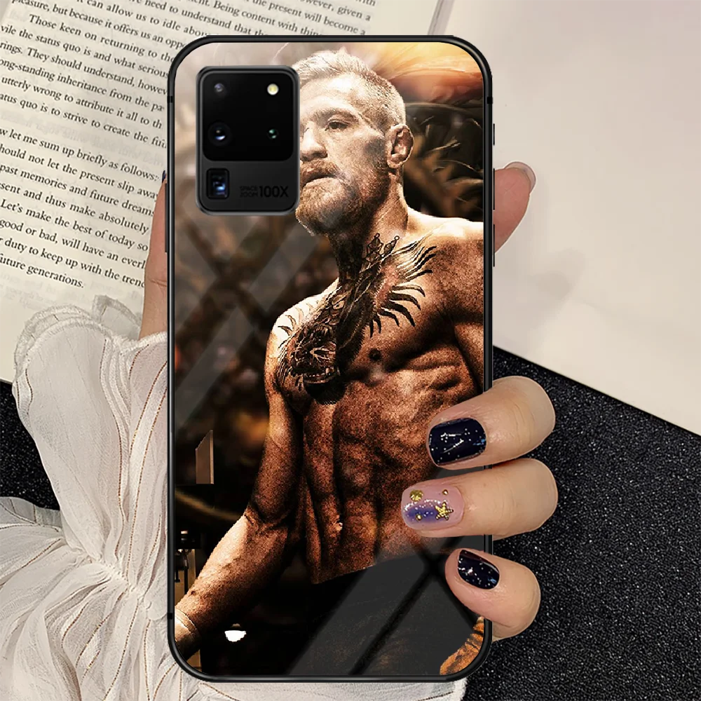 

Boxing Conor McGregor Phone Tempered Glass Case Cover For Samsung Galaxy S Note 5 6 9 10 10E 20 21 FE Plus Uitra Painting Cover