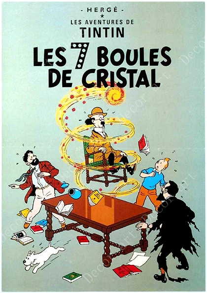 Приключения Тинтина собаки подводный мир комиксов Холст Картина Винтаж Плакат