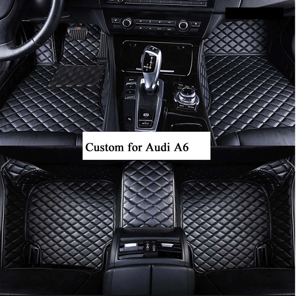 

Car Floor Mats Black/Beige/Red/Brown for Women and Men Artificial Leather Mat for Audi A6 F4 X40