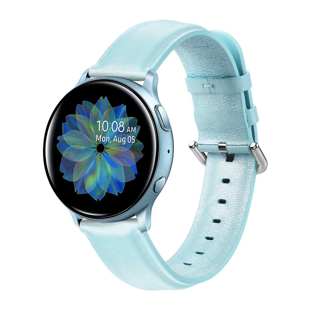 Ремешок из натуральной кожи для Samsung Galaxy Watch 42 мм 46 Active 2 Gear S3 браслет Huawei GT 20 22
