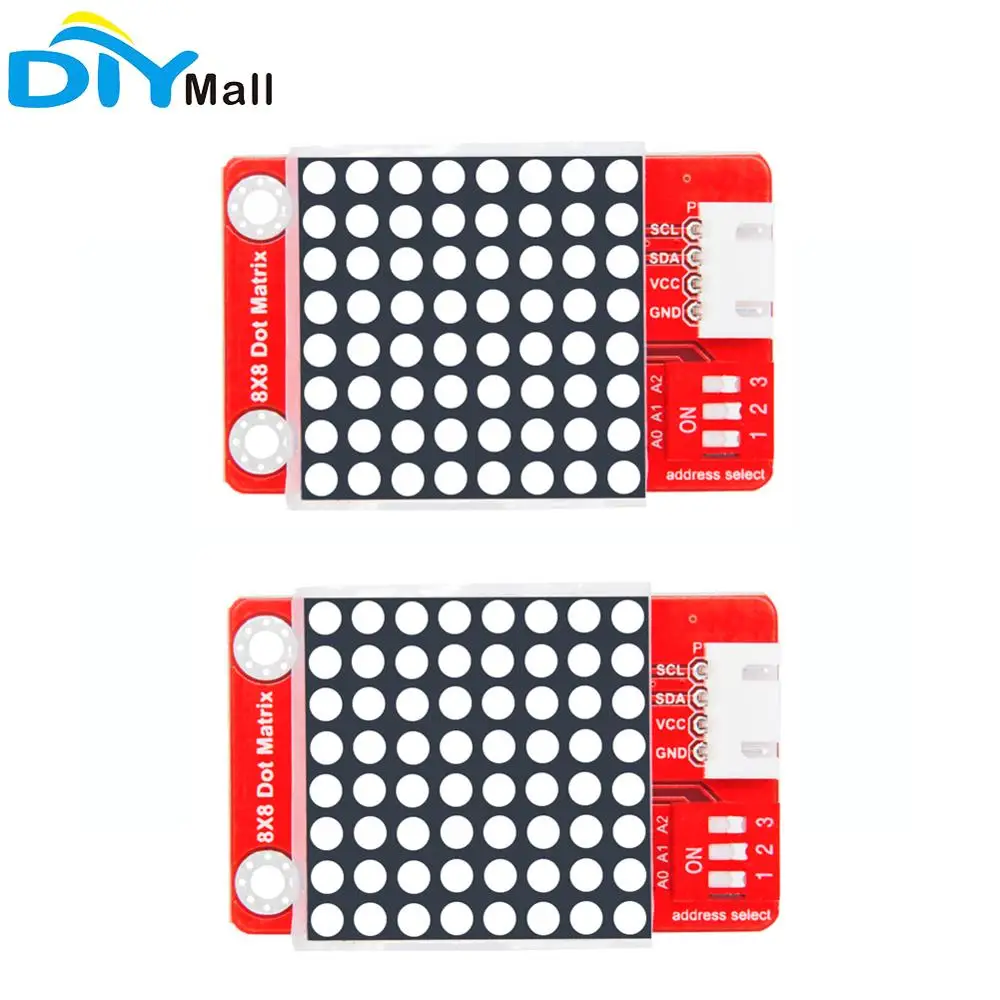 

2pcs Keyes Brick 8X8 dot matrix module(Optional address) anti-reverse plug white terminal for Arduino
