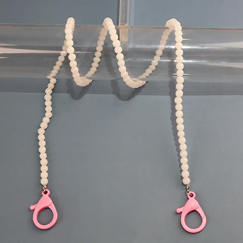 

Candy Color Hanging Neck Glasses Rope Mask Accessories Large Glass Beads Holder Cord Sunglasses Strap